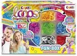 CRAZE loops FUN BOX - Loom B&auml;nder Set mit 800 Gummib&auml;nder, Verschl&uuml;sse und Helfer
