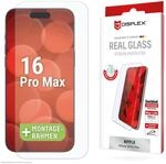 Displex Panzerglas 2D/ Clear (10H) f&uuml;r Apple iPhone 16 Pro Max, Eco-Montagerahmen,