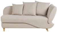 Beliani Chaiselongue Leinenoptik beige rechtsseitig mit Stauraum Kissen modern...