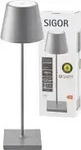 SIGOR Tischleuchte NUINDIE Akku LED 38cm Graphitgrau 2,2W 2200K/2700K IP54