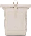 LARKSON Rolltop Rucksack Damen Gro&szlig; Beige - No 2 - Daypack f&uuml;r Schule, Uni, Fahrrad