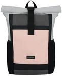 LARKSON Rolltop Rucksack Damen Gro&szlig; Rosa - No 2 - Daypack f&uuml;r Schule, Uni, Fahrrad