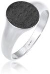 Kuzzoi Siegelring Herrenring oval matt geschw&auml;rzt massiv 12 mm 925 Silber | Basic