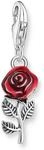 THOMAS SABO Charm-Anh&auml;nger rote Rose Silber 925 Sterlingsilber, Geschw&auml;rzt,