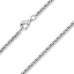 MATERIA Herren K&ouml;nigskette 925 Silber Halskette 2,5mm rund lang in Schmuck Box