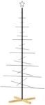 vidaXL Weihnachtsbaum Metall mit Holzst&auml;nder Schwarz 180 cm