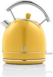 Swan Retro SK14630YELN Elektrischer Wasserkocher 1,8 Liter, Vintage Design,
