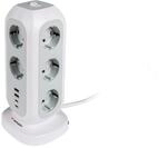 Verbatim EU Steckdosenturm 15-in-1, Mehrfachsteckdose mit 11 Euro-Steckdosen, 2 USB-C