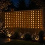 160er LED-Lichtervorhang Lichterkette Innen und Au&szlig;en warmwei&szlig;