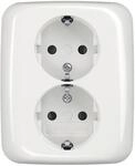 Busch-Jaeger 202 EUJB-214 Schuko Doppelsteckdose, Alpinwei&szlig; (2TKA00003898)