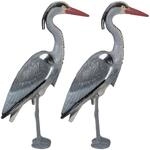 Relaxdays Reiher Gartenfigur, 2er Set, gegen Fischreiher, f&uuml;r Gartenteich, mit
