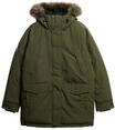 Superdry Herren Everest Parka mit Kunstfellbesatz Army Kaki Gr&uuml;n S