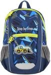 Step by Step Rucksack-Set KIGA Maxi &bdquo;Bagger Bobby, blau-gelb | separates Innenfach,