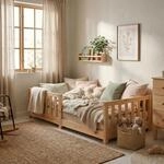 ecomi&reg; Kinderbett 90x200 mit Rausfallschutz Bodenbett Kinder Bett mit...