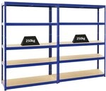 PROREGAL Mega Deal 2er-Set Schwerlastregale Big Elephant 180x120x45cm mit 5...