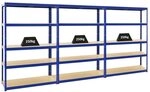 PROREGAL Mega Deal 3er-Set Schwerlastregale Big Elephant 180x120x45cm mit 5...