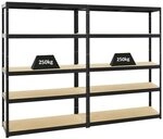 PROREGAL Mega Deal 2er-Set Schwerlastregale Big Elephant 180x120x45cm mit 5...