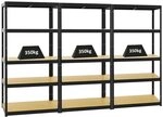 PROREGAL Mega Deal 3er-Set Schwerlastregale Slim Elephant 180x90x45cm mit 5...