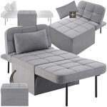 tectake&reg; 4 in 1 gem&uuml;tlicher Hocker mit Schlaffunktion, Sofa, Sessel oder...