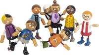 small foot Biegepuppen-Familie mit Baby, 8 Flexible Holz-Puppen unterschiedlichen