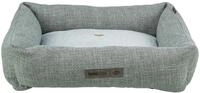 TRIXIE Hundebett Viviana 80&times;60 cm in blau-grau &ndash; eckiges Kuschelbett mit weichem