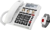 Geemarc CL610 - Schnurgebundenes Notruftelefon und wasserdichtes SOS-Armband mit