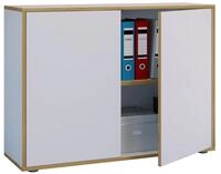 VCM Holz B&uuml;roschrank Ordner Aktenschrank B&uuml;rom&ouml;bel Schrank Salia 2-Fach...