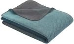 Ibena Toronto Wolldecke 150x200 cm - Kuscheldecke t&uuml;rkis grau Gemustert,...
