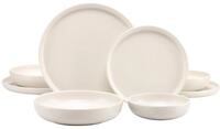 CreaTable, 10873, Serie Uno Offwhite, 8-teiliges Geschirrset, Teller Set aus