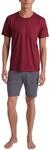 CALIDA Relax Imprint Kurz-Pyjama, Schlafanzug Herren, aus 100% Baumwolle, Hose mit
