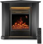 Juskys&reg; Elektrokamin 1000/2000 W mit Heizung, Kaminfeuer, Flammeneffekt,