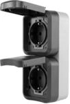 REV AquaStorm Feuchtraum Steckdose 2-fach, IP55, senkrecht, anthrazit