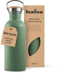 Bambaw 1 Liter Trinkflasche Edelstahl, Nicht-isolierte Trinkflasche Gr&uuml;n, Outdoor,