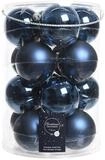 Weihnachtskugeln Glas 8cm x 16 St&uuml;ck Christbaumkugeln dunkelblau Nachtblau