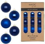 Weihnachtskugeln Glas 6cm 30 St&uuml;ck - matt & gl&auml;nzend - Christbaumkugeln