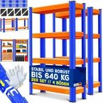 MASKO&reg; 2er-Set Lagerregal Schwerlastregal, Kellerregal, 160x90x40cm bis 700kg
