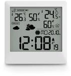 Wetterstation "Palawan", mit Au&szlig;ensensor, Funk, Wecker, Thermo/Hygro, Wei&szlig;