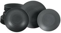 CreaTable, 20569, Serie Lava Stone Black, 18-teiliges Geschirrset f&uuml;r 6...