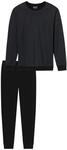 Uncover by Schiesser Herren Schlafanzug lang, schwarz, 48