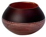 Villeroy & Boch Manufacture Swirl Teelichthalter, 7 cm, Kristallglas, Schwarz/Bronze