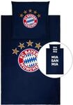 FC Bayern M&uuml;nchen Bettw&auml;sche Glow in The Dark I 135x200 I Navy I Fu&szlig;ball
