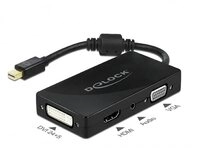 Delock Mini DisplayPort 1.2 Adapter zu VGA / HDMI / DVI / Audio Buchse 4K Passiv