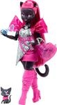 Monster High Catty Noir Puppe | Wer-Katze im rosa Kleid mit Katze Amulette, Zubeh&ouml;r