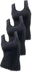 H.I.S Damen Achseltops, (3-Stck.) Tops mit Spitze, Weich, elastisch &...