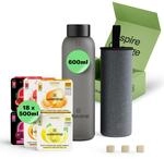 waterdrop&reg; Flasche aus Glas 600ml inkl. 18 zuckerfreie Drops - Geschenk f&uuml;r Frauen