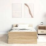 vidaXL Bettgestell, Bettrahmen mit Lattenrost, Bett G&auml;stebett mit Kopfteil...
