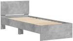 vidaXL Bettgestell mit Kopfteil Betongrau 75x190 cm Holzwerkstoff