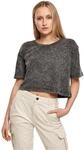 Ladies Acid Washed Cropped Tee - Farbe: Darkgrey White - Gr&ouml;&szlig;e: XL