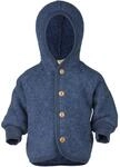 Engel Baby Jacke mit Kapuze Wollfleece (blau Melange, 50-56)