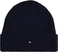 Tommy Hilfiger Herren Strickm&uuml;tze Flag Cotton Beanie mit Kaschmir, Blau (Space